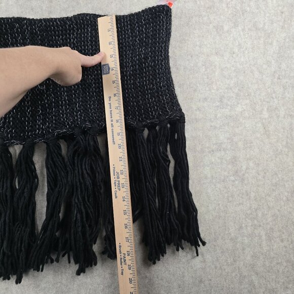 Lot of Womens Knitted Infinity Scarf Acrylic Beige Fringe Detailing Tassels - Picture 8 of 14